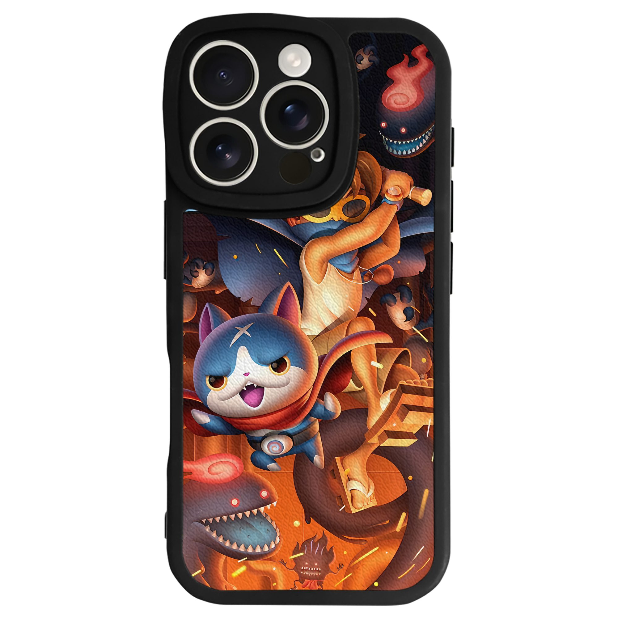 （画像用） 妖怪ウォッチ Yo-kai Watch 【iPhone 16シリーズ対応】シリコンスマホケース（レザー調） 材質：シリコン